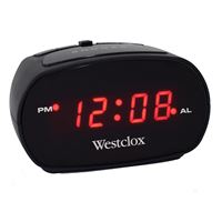 Westclox 70044A Alarm Clock, LED Display, Black Case 