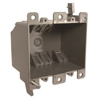 Raco 7488RAC Cable Box, 2-Gang, PVC, Gray, Flush 