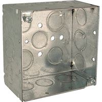 ABB 4SDB-50/75 Switch Box, 2-Gang, 16-Knockout, 1/2, 3/4 in Knockout, Steel, Gray, Galvanized 