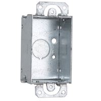 Raco 400 Gangable Switch Box, 1-Gang, 1-Outlet, 3-Knockout, 1/2 in Knockout, Steel, Gray, Galvanized, Screw 