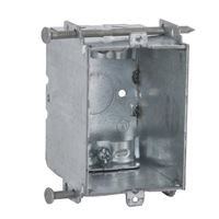 Raco 8355 Switch Box, 1-Gang, 1-Outlet, 1-Knockout, 1/2 in Knockout, Steel, Gray, Galvanized, Bracket, Nail 