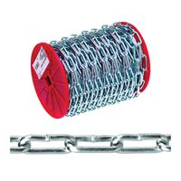 Campbell 0723627 Straight Link Coil Chain, #2/0, 125 ft L, 520 lb Working Load, Steel, Zinc