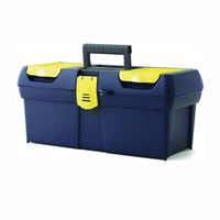 Stanley 016011R Portable Tool Box with Plastic Latch, 2.1 gal, Plastic, Black/Yellow, 1-Drawer, 4-Compartment 