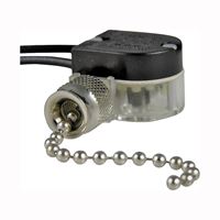GB GSW-31 Pull Chain Switch, SPST, Lead Wire Terminal, 3/6 A, 125/250 V, Functions: ON/OFF, Nickel 