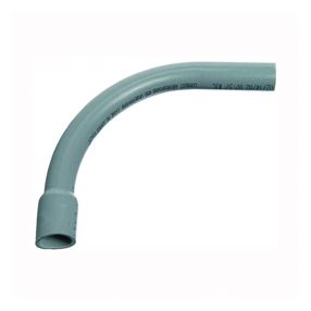 Carlon UA9AFB-CTN Elbow, 1 in Trade Size, 90 deg Angle, SCH 80 Schedule Rating, PVC, Bell End, Gray