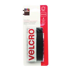 VELCRO Brand 90075 Fastener, 3/4 in W, 3-1/2 in L, Nylon, Black, Rubber Adhesive 