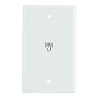 Eaton Wiring Devices 3532-4W Telephone Jack with Wallplate, Thermoplastic Housing Material, White 
