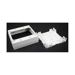 Wiremold NM NM3-2 Outlet Box, 2 -Gang, 0 -Knockout, Plastic, Ivory, Wall Mounting 
