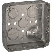 Orbit D4SB-50/75 Switch Box, 2 -Gang, 16 -Knockout, 1/2, 3/4 in Knockout, Steel, Gray, Galvanized 