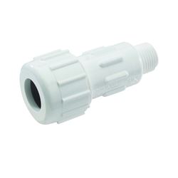 NDS CPA-1000 Pipe Adapter, 1 in, Compression x MPT, PVC, White, SCH 40 Schedule, 150 psi Pressure 