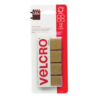VELCRO Brand 90074 Fastener, 7/8 in W, 7/8 in L, Nylon, Beige, Rubber Adhesive 