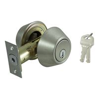ProSource DB62V-PS Deadbolt, 3 Grade, Stainless Steel, 2-3/8 to 2-3/4 in Backset, KW1 Keyway, Pack of 3 
