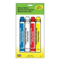 HY-KO 40613 Window Marker, Non-Toxic, Rain-Resistant, Blue/Red/White/Yellow 3 Pack 