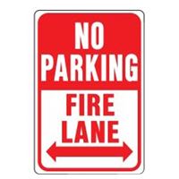 HY-KO HW-26 Traffic Sign, Rectangular, NO PARKING FIRE LANE, Red/White Legend, Red/White Background, Aluminum 