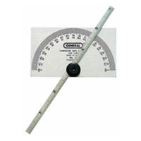 GENERAL 19 Protractor and Depth Gauge, 0 to 180 deg, Stainless Steel 