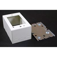 Wiremold V5747 Receptacle Box, 1 -Gang, 2 -Knockout, 1/2 in Knockout, Steel, Ivory, Surface Mounting 
