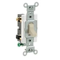 Leviton S03-CS220-2IS Toggle Switch, 20 A, 120/277 V, Lead Wire Terminal, Thermoplastic Housing Material, Ivory 