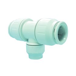 John Guest PEI3028A Reducing Pipe Tee, 3/4 x 1/2 in, Push-Fit, Polyethylene, White, 80 to 160 psi Pressure 