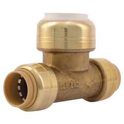 SharkBite UIP363A Transition Pipe Tee, 1/2 in, Push-to-Connect, DZR Brass, 200 psi Pressure 