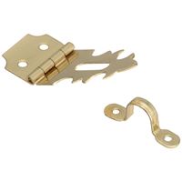National Hardware V1824 Series N211-466 Decorative Hasp, 1-7/8 in L, 5/8 in W, Brass, Solid Brass, 1/8 in Dia Shackle 
