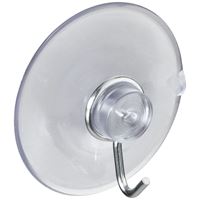 National Hardware V2524 Series N259-945 Suction Cup, Steel Hook, PVC Base, Clear Base, 2 lb Working Load 5 Pack 