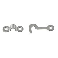 National Hardware V1841 Series N211-017 Hook and Staple, Steel, Satin Nickel, 5/32 in Dia Shackle 