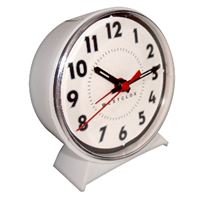 Westclox 15550 Alarm Clock, Plastic Case, White Case 