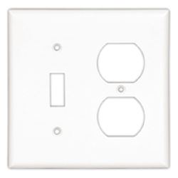 Eaton Wiring Devices 2157LA-BOX Combination Wallplate, 4-1/2 in L, 2-3/4 in W, Standard, 2 -Gang, Thermoset 