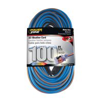 PowerZone ORC530735 Extension Cord, 14 AWG Cable, 5-15P Grounded Plug, 5-15R Grounded Receptacle, 100 ft L, 125 V 