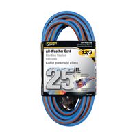 PowerZone ORC530825 Extension Cord, 12 AWG Cable, 5-15P Grounded Plug, 5-15R Grounded Receptacle, 25 ft L, 125 V 