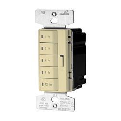 Eaton Wiring Devices PT18H-V-K Hour Timer, 15 A, 120 V, 1800 W, 1, 2, 4, 8, 12 hr Off Time Setting, Ivory 