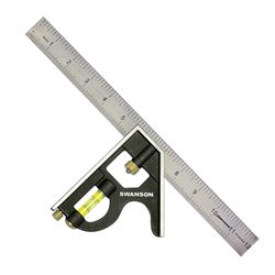 Swanson TC132 Combination Square, 1 in W Blade, 12 in L Blade, SAE Graduation, Stainless Steel Blade 
