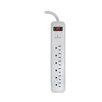 PowerZone OR802013 Surge Protector Power Strip, 125 V, 15 A, 6-Outlet, 400 Joules Energy, White 