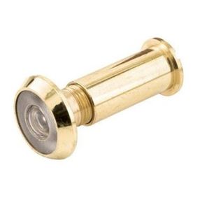 Defender Security U9893 Door Viewer, 180 deg Viewing, 1-3/8 to 2-1/8 in Thick Door, Solid Brass, Brass