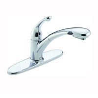 Delta Signature 470-PROMO-DST Kitchen Faucet, 1.8 gpm, 1-Faucet Handle, Ceramic, Chrome Plated, Deck, Lever Handle