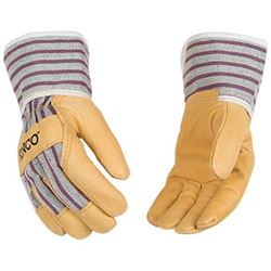 Kinco 1927-C Protective Gloves with Safety Cuff, Wing Thumb, Blue/Tan 