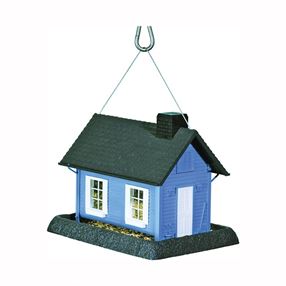 North States 9065 Wild Bird Feeder, Cottage, 8 lb, Plastic, Blue/Gray, 11-1/2 in H, Pole Mounting