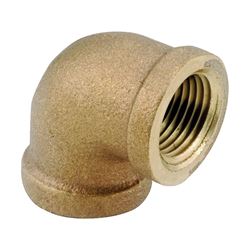 Anderson Metals 738100-12 Pipe Elbow, 3/4 in, FIP, 90 deg Angle, Brass, Rough, 200 psi Pressure 