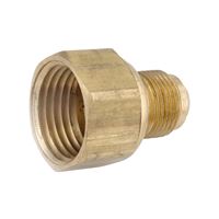 Anderson Metals 54806-0608 Pipe Coupler, 3/8 x 1/2 in, Flare x FIP, Brass 5 Pack 