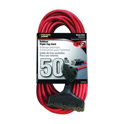 PowerZone OR614730/606730 Extension Cord, 14 AWG Cable, 50 ft L, 15 A, 125 V, Red 