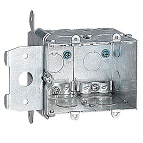 Steel City MB238ADJ Adjustable Wall Box, 1 -Outlet, 1 -Gang, 8 -Knockout, 1/2 in Knockout, Steel, Silver