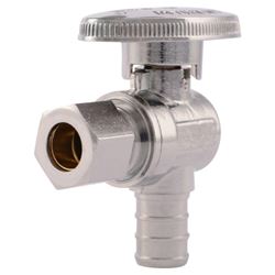 SharkBite 23058LF Angle Stop Valve, 1/2 x 3/8 in Connection, Compression, 80 to 160 psi Pressure, Brass Body 