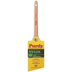 Purdy Nylox Dale 144080230 Angular Trim Brush, 3 in W, 2-15/16 in L Bristle, Nylon Bristle, Rat Tail Handle 