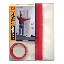 ZIPWALL ZipDoor ZDC Dust Barrier Door Kit, 4 ft L, 8 ft W, Plastic, Clear 