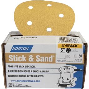 Norton Stick & Sand Series 07660701650 Sanding Disc, 6 in Dia, Coated, 150 Grit, Fine, Aluminum Oxide Abrasive