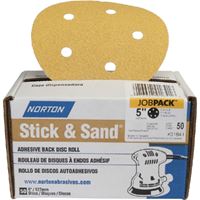 Norton Stick & Sand Series 07660701652 Sanding Disc, 6 in Dia, Coated, 80 Grit, Coarse, Aluminum Oxide Abrasive 