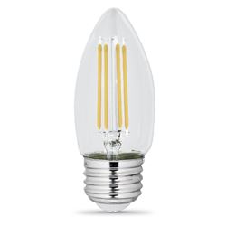 Feit Electric BPETC60/950CA/FIL LED Bulb, Decorative, B10 Lamp, 60 W Equivalent, E26 Lamp Base, Dimmable, Daylight Light 
