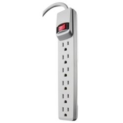 Woods 41367 Power Strip, 4 ft L Cable, 6 -Socket, 15 A, 120 V, White 