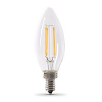 Feit Electric BPCTC40/927CA/FIL LED Bulb, Decorative, B10 Lamp, 40 W Equivalent, E12 Lamp Base, Dimmable 