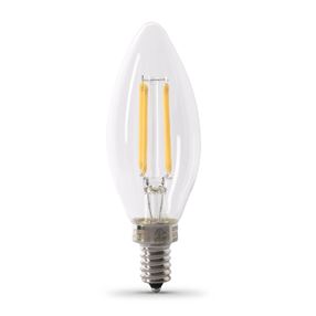 Feit Electric BPCTC40/927CA/FIL LED Bulb, Decorative, B10 Lamp, 40 W Equivalent, E12 Lamp Base, Dimmable